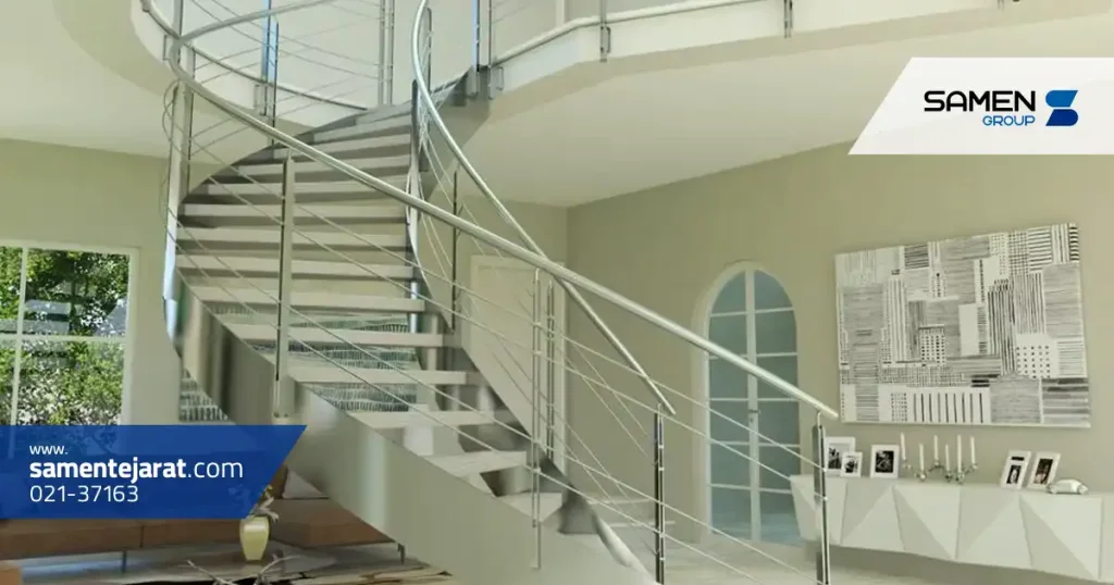 نمونه های راه پله گرد استیل برای فضای کم 5 ویژگی های مهم در طراحی راه پله گرد استیل برای فضای کم