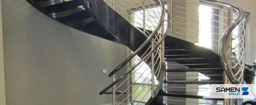 نمونه های راه پله گرد استیل برای فضای کم | طراحی مدرن، مقاوم و زیبا