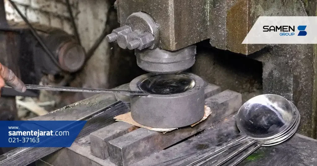 آموزش مرحله به مرحله تولید قاشق استیل 